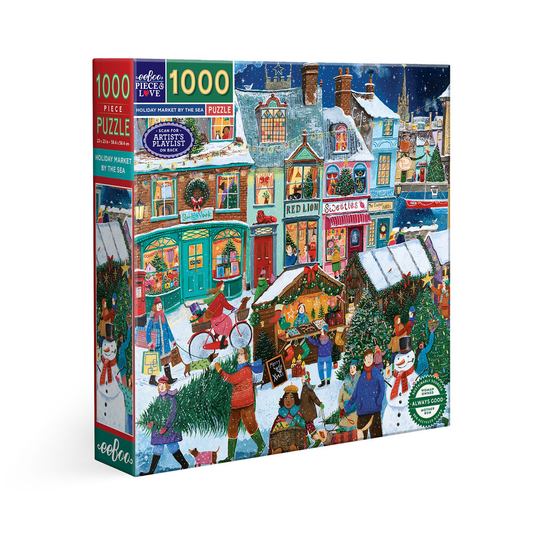 eeBoo Puslespil 1000 brk, Holiday Marketplace