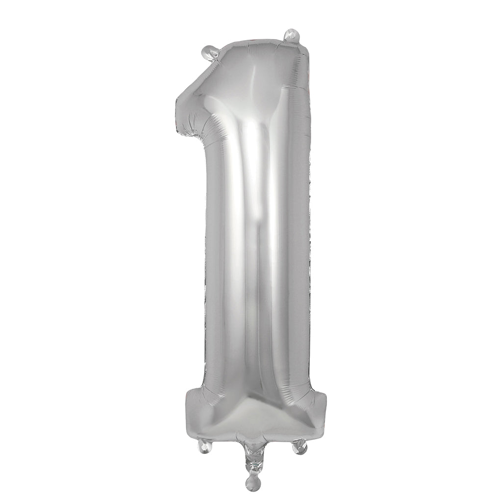 My Little Day, Gigantisk folieballon som tal, Sølv - 0-9
