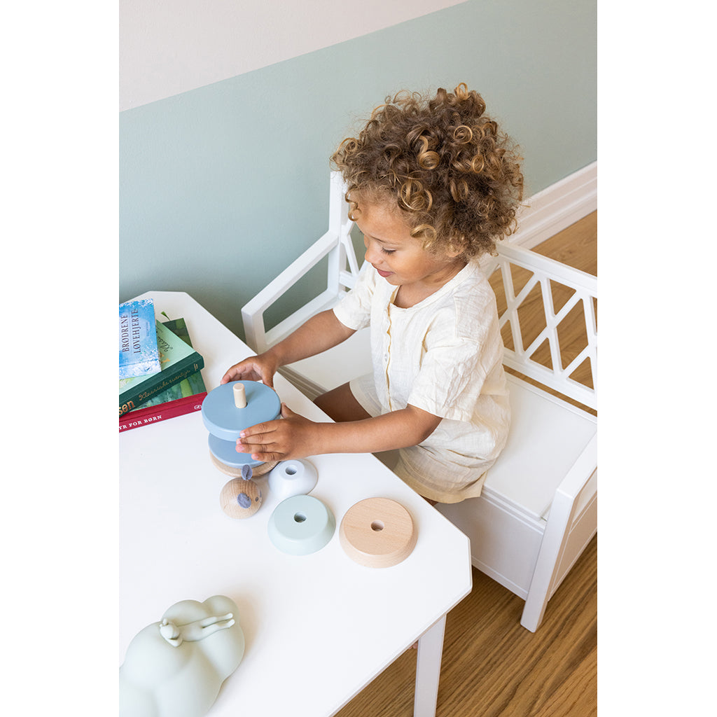 Cam Cam bænk, Harlequin Kids storage bench - hvid