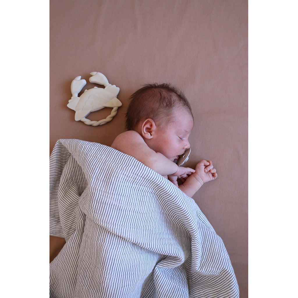 Cam Cam muslin babytæppe, økologisk, GOTS - Stripe blue