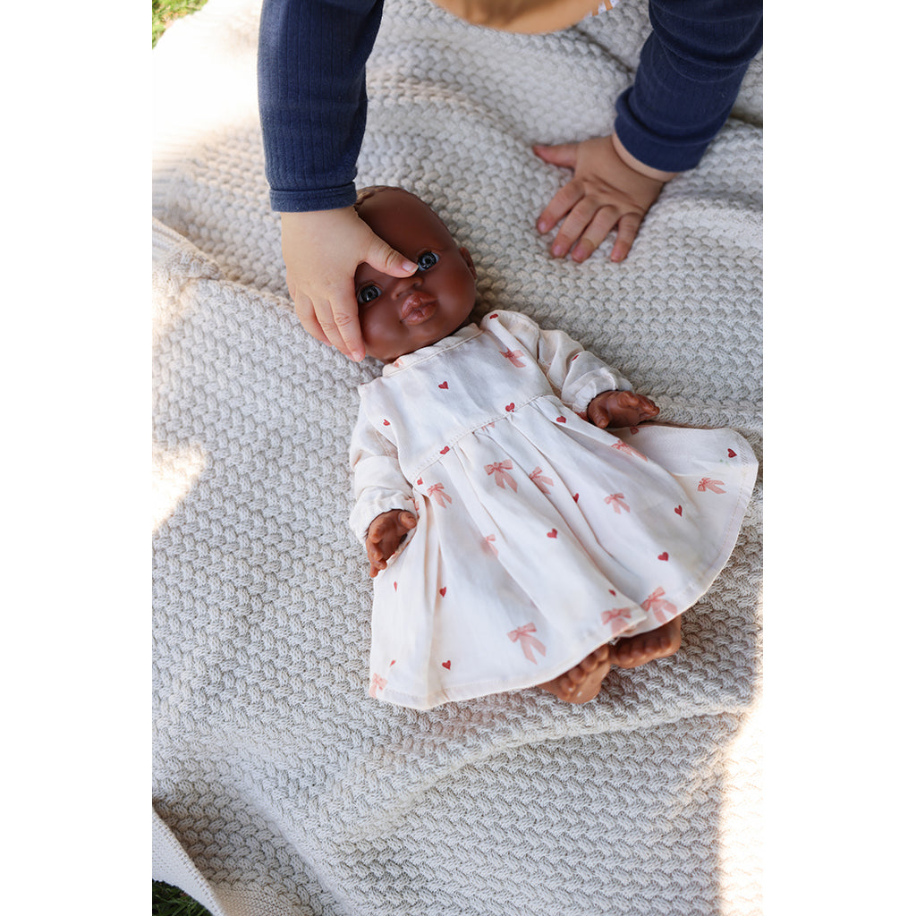 Cam Cam dukketøj, GOTS - kjole, shorts og hue - Bows