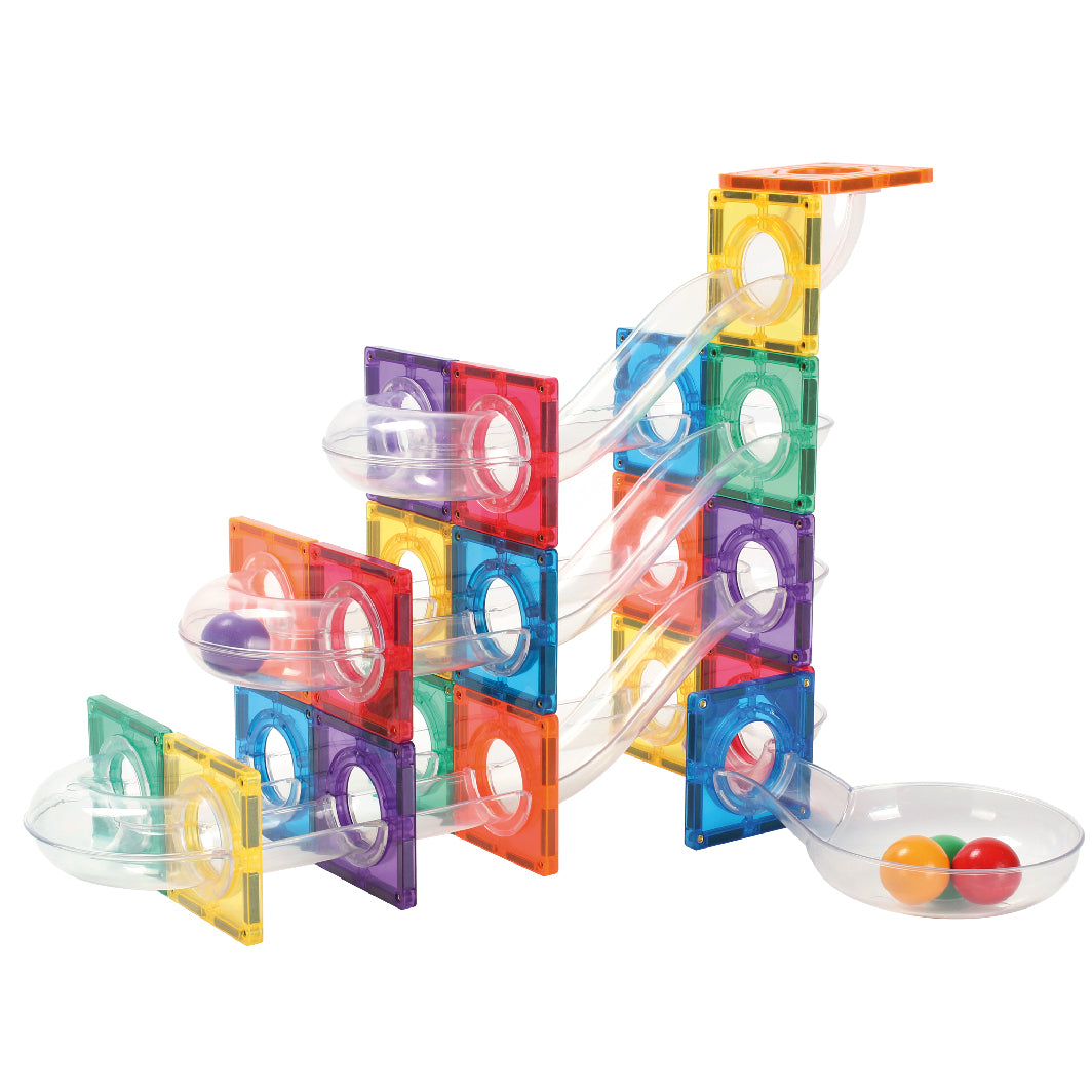 Cleverclixx Magnetisk byggeleg, Ball run Intense - 60 dele