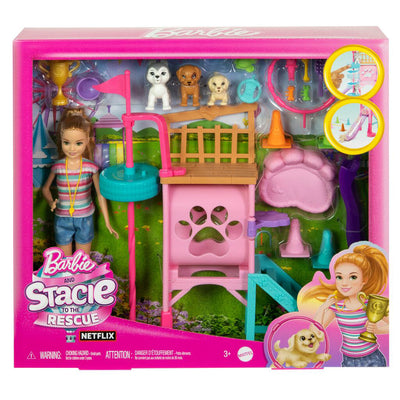 Barbie søsterdukke Stacie m. hundelegeplads