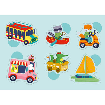 Auzou Mine første klistermærker, Transportmidler