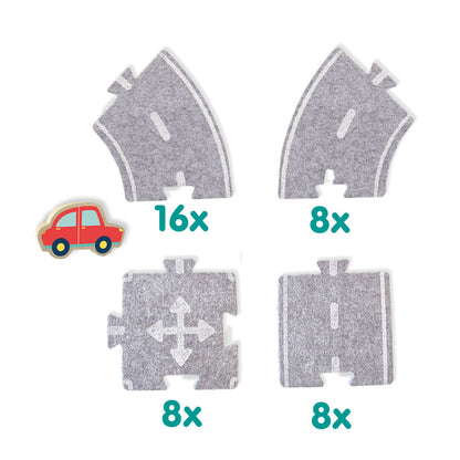 SES Creative, Filt vejbane med bil - 40 dele