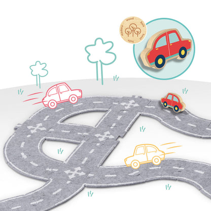 SES Creative, Filt vejbane med bil - 40 dele