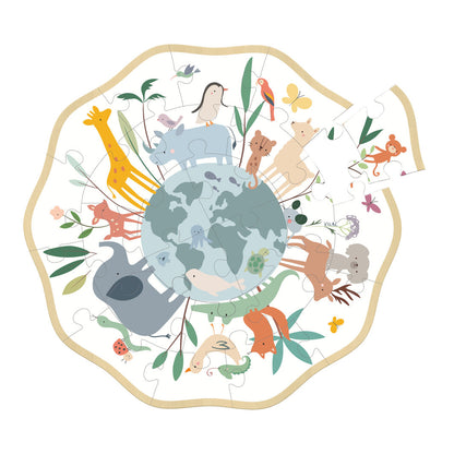 Vilac Puslespil i træ 24 brikker, Verden