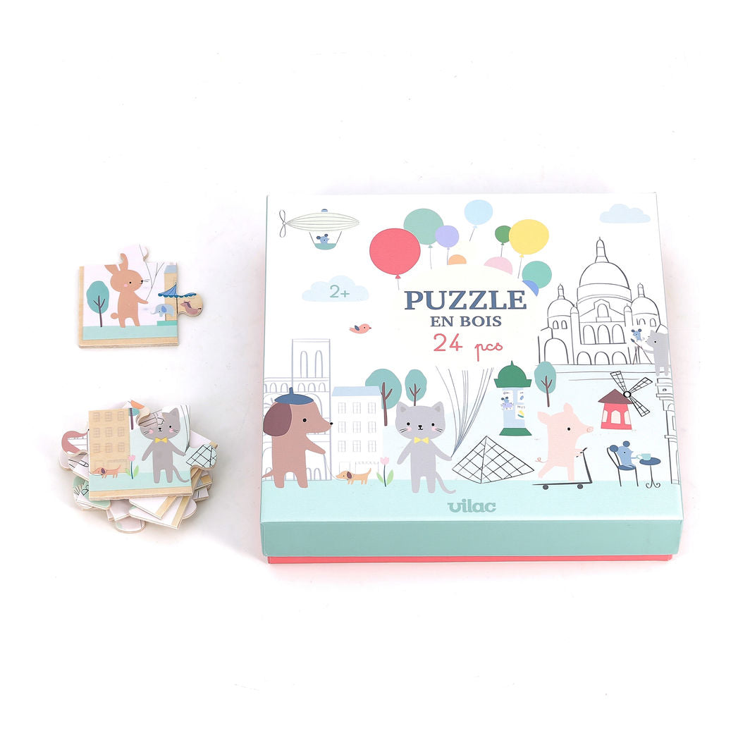 Vilac Puslespil i træ 24 brikker, Paris