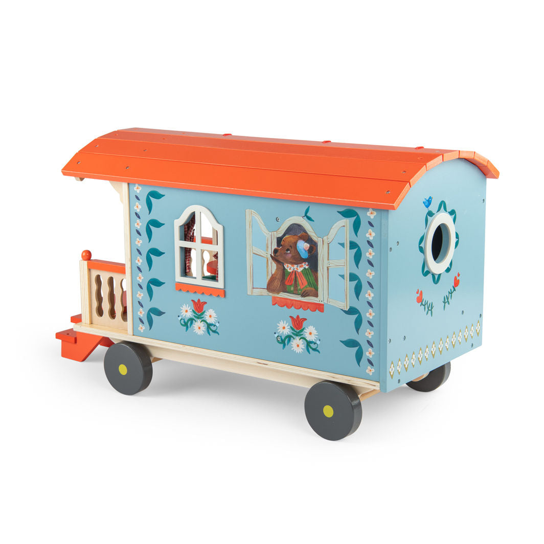 Moulin Roty Husvogn med møbler, Les Minouchkas