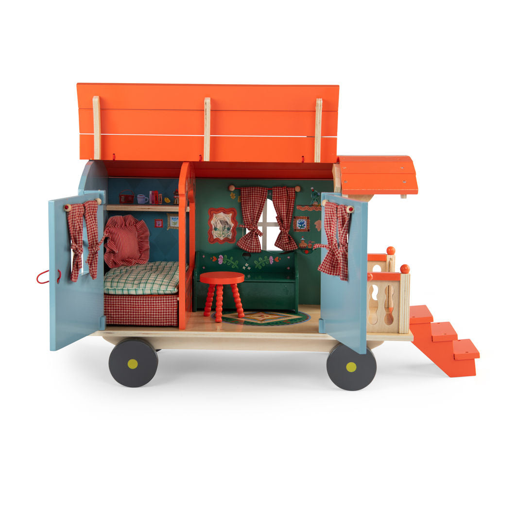 Moulin Roty Husvogn med møbler, Les Minouchkas