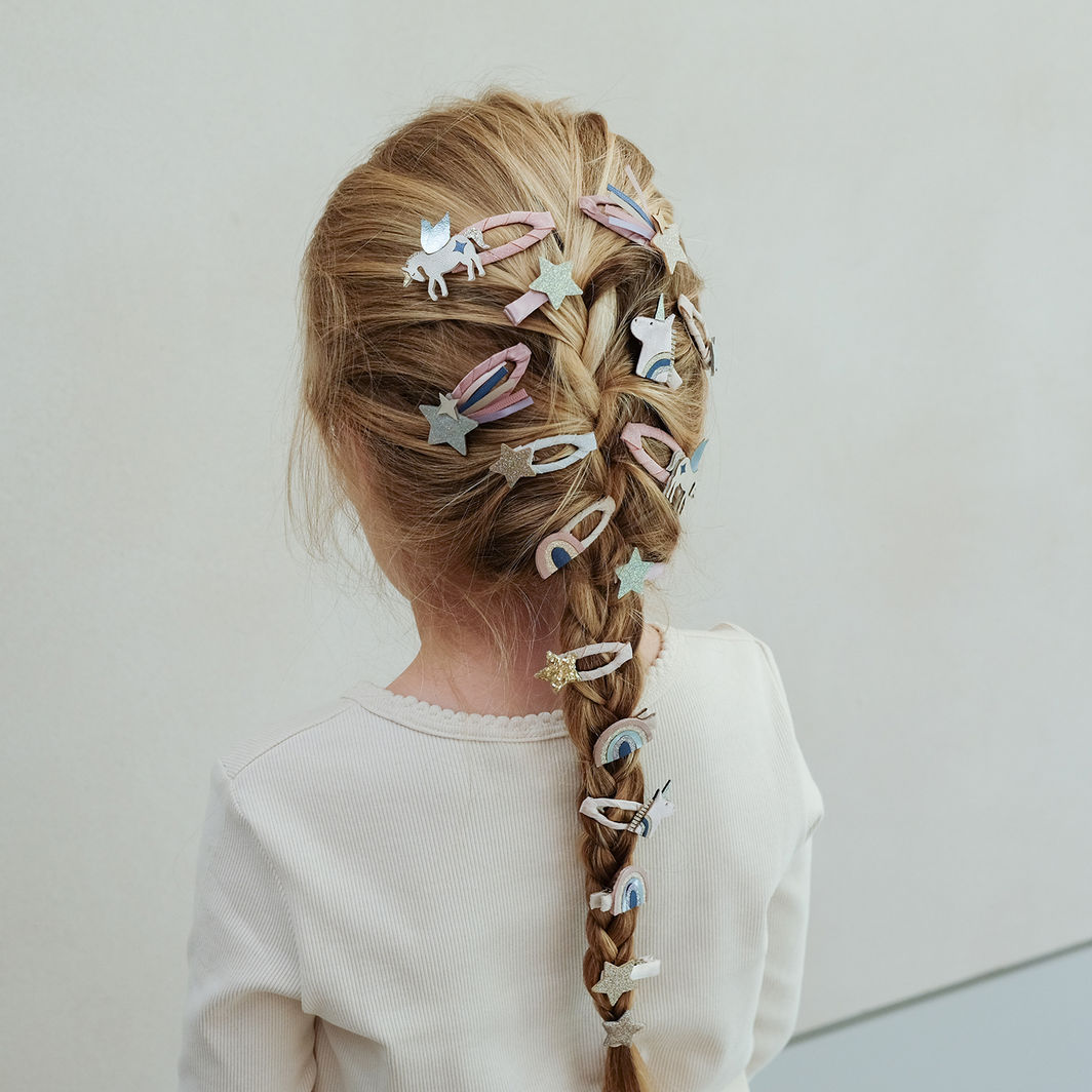 Mimi &amp; Lula Hårpynt, 5 hårspænder - Mini Unicorn Celeste