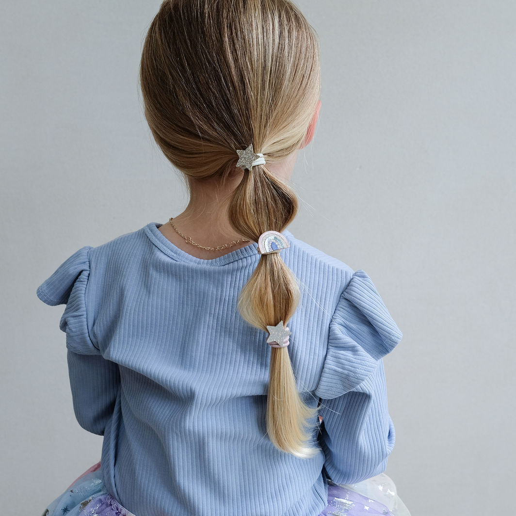 Mimi &amp; Lula Hårpynt, 6 hårelastikker - Rainbow &amp; Star Celeste