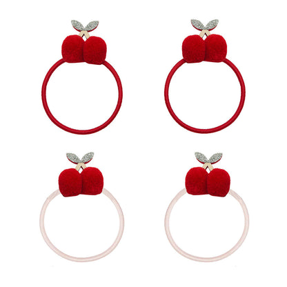 Mimi &amp; Lula - 4 hårelastikker - Pom Pom Cherries Mon Cheri