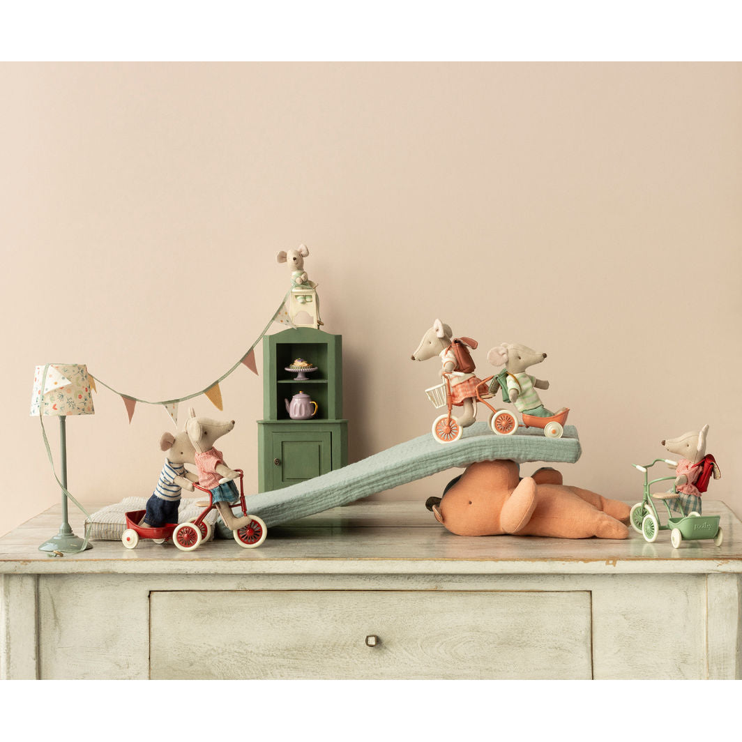 Maileg Vogn til cykel, Mus, Rød