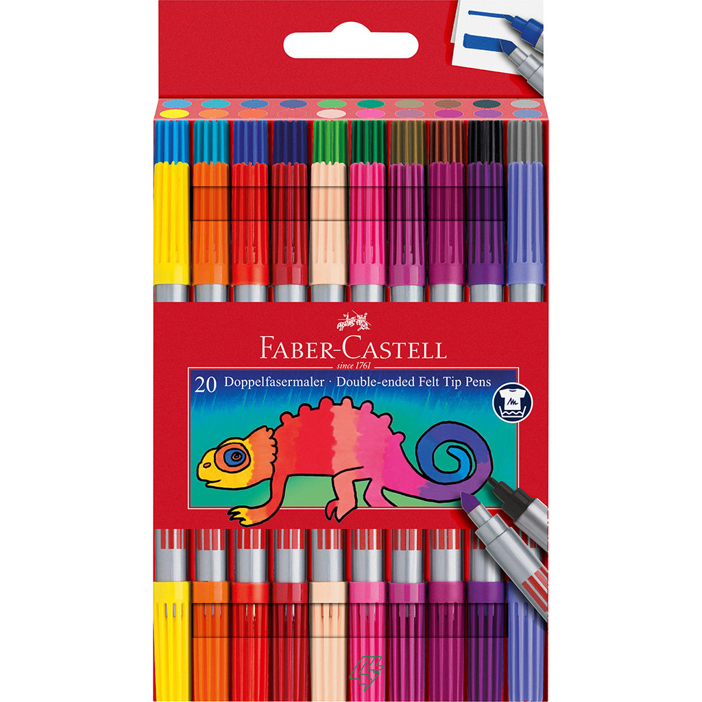 Faber-Castell, Dobbelt tuscher m. tyk og tynd spids - 20 stk.