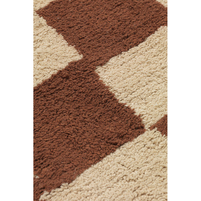 ferm Living gulvtæppe, Mara washable Rug, Rust/warm sand - 80 x 150 cm
