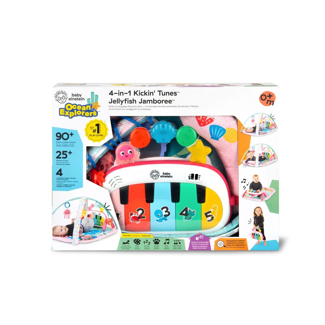 BABY Einstein 4-in-1 Kickin’ Tunes™ Jellyfish Jamboree™ aktivitetstæppe med lyd