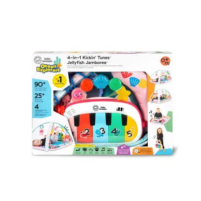 BABY Einstein 4-in-1 Kickin’ Tunes™ Jellyfish Jamboree™ aktivitetstæppe med lyd