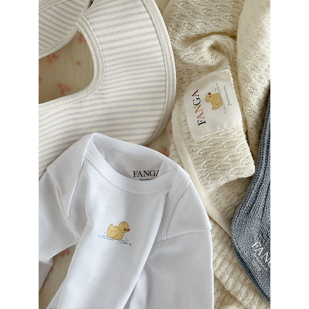 Fanga Fontana babytæppe, Venti Pointelle, GOTS - Antique white