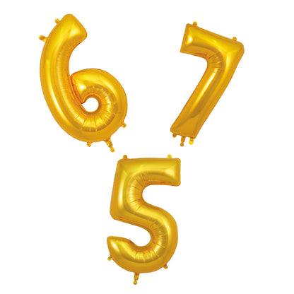 My Little Day, Gigantisk folieballon som tal, Guld - 0-9