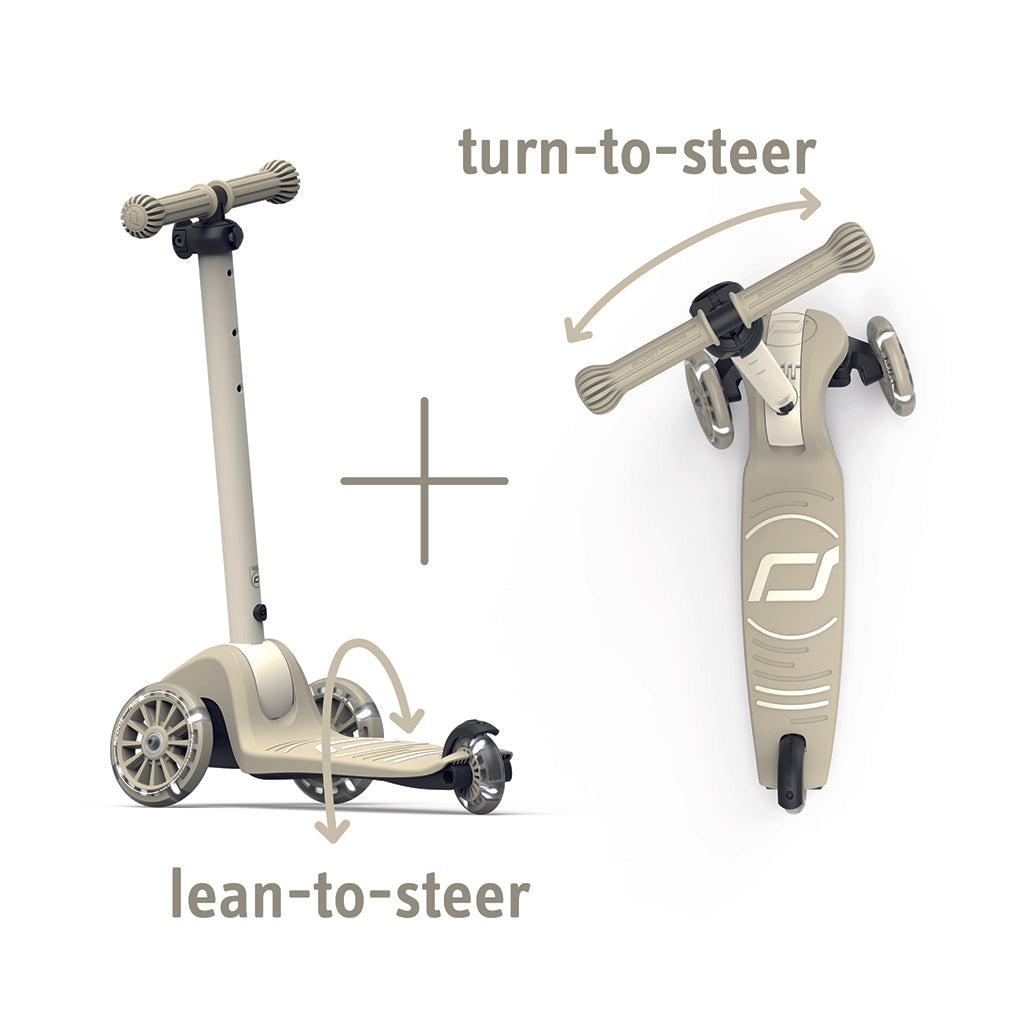 Scoot and Ride Highway Kick 3S, løbehjul - LED Ash