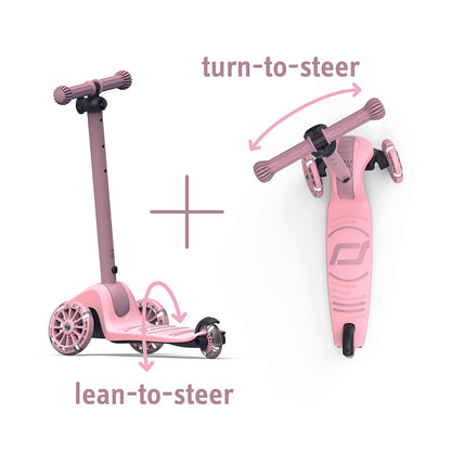 Scoot and Ride Highway Kick 3S, løbehjul - LED Rose