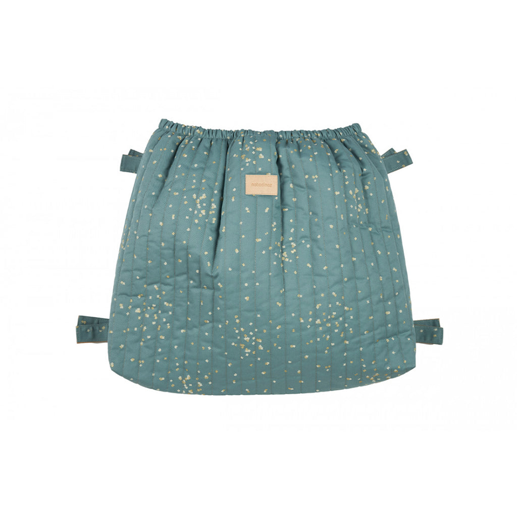 Nobodinoz Hyde Park stroller bag, barnevognstaske, Gold confetti/magic green