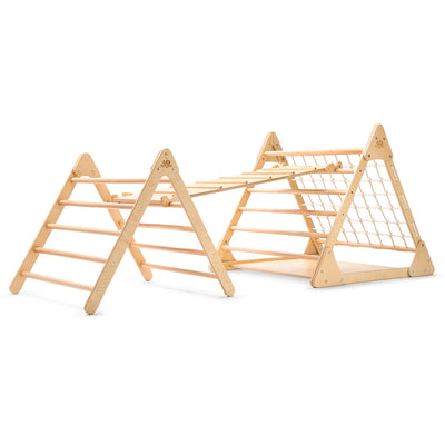 Kinderfeets Pikler Triangle, Indendørs klatrestativ i træ, foldbart - Medium