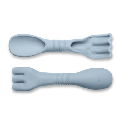 Scrunch sandlegetøj, skovl/rive i én - double-digger - Lyseblå