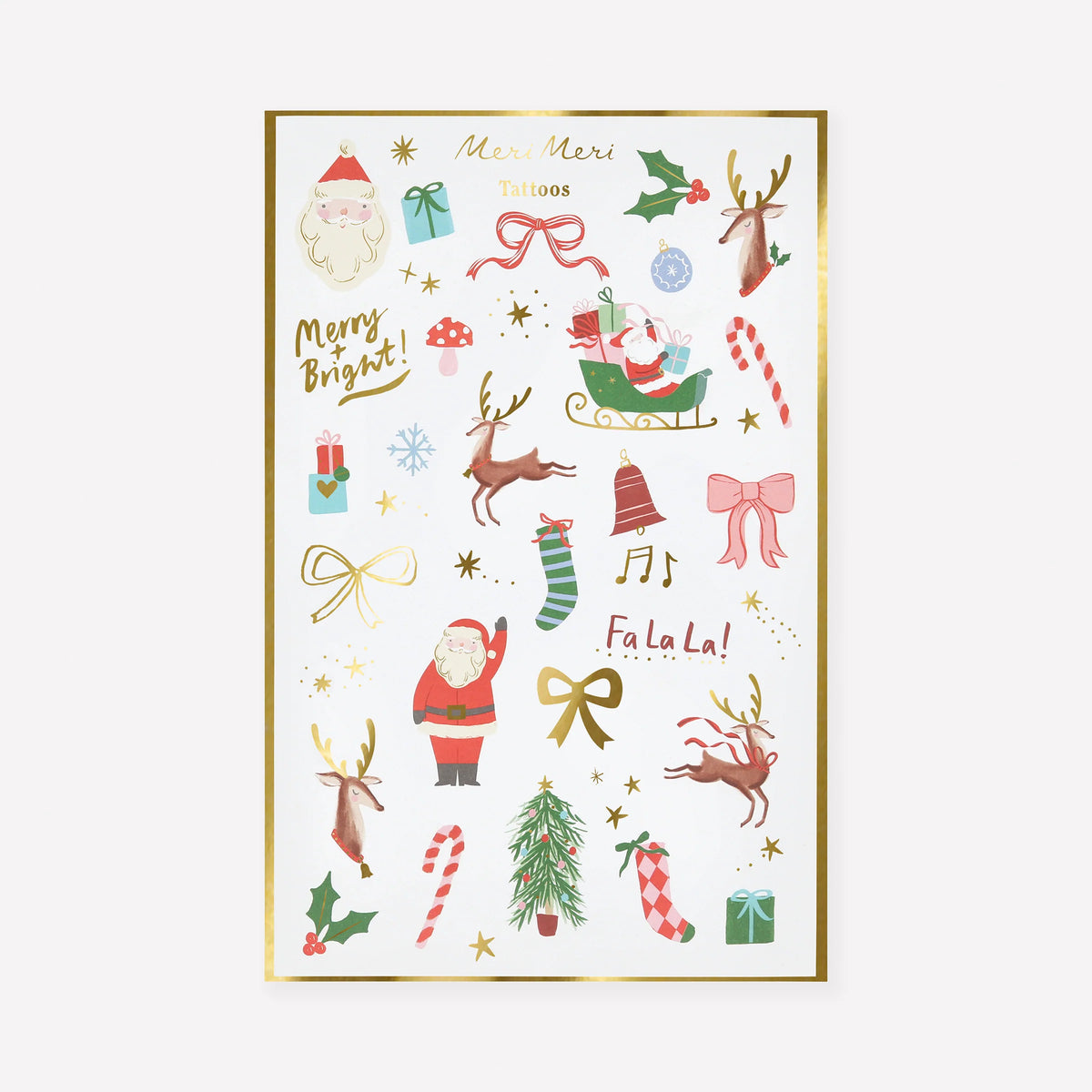 Meri Meri juletatoveringer til børn, Christmas Mixed Icon, 2 ark
