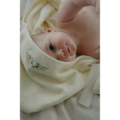 Fanga Fontana Figo babyhåndklæde m. hætte, GOTS - Antique white