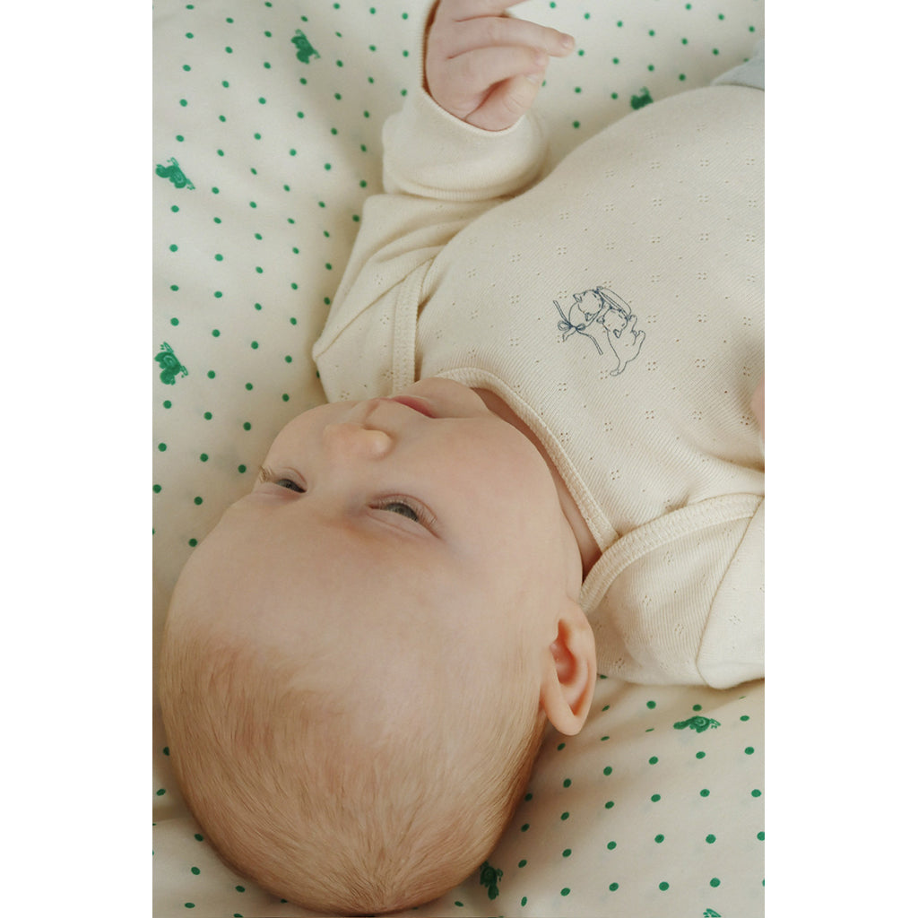 Fanga Fontana Perla bodystocking m. lange ærmer, 2-pak - Buttercream/Pearl blue - str. 0-9 mdr.