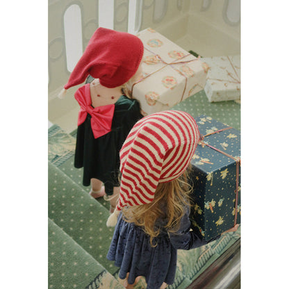 Konges Sløjd strikket nissehue, Christmas stripe - Str. 2-8 år