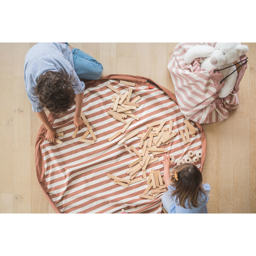 Play&amp;Go To-i-én tæppe, Stripes brown
