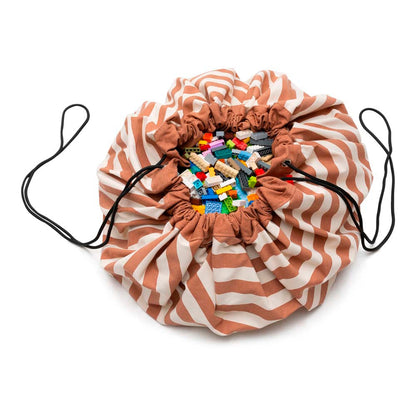 Play&amp;Go To-i-én tæppe, Stripes brown