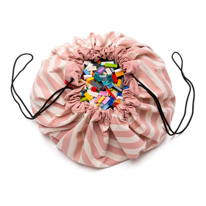 Play&amp;Go To-i-én tæppe, Stripes pink