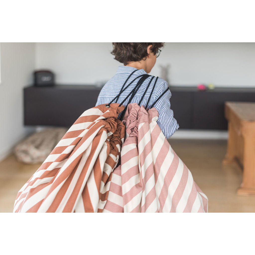 Play&amp;Go To-i-én tæppe, Stripes pink