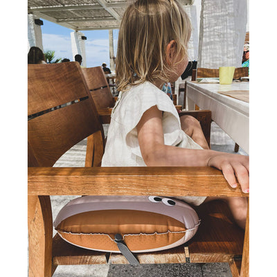 Noui Noui Have a seat, Oppustelig siddepude til børn - Stripes nude/mustard