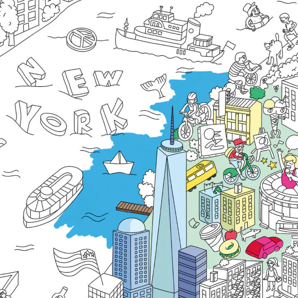 Omy stor plakat til farvelægning, 70 x 100 cm - New York