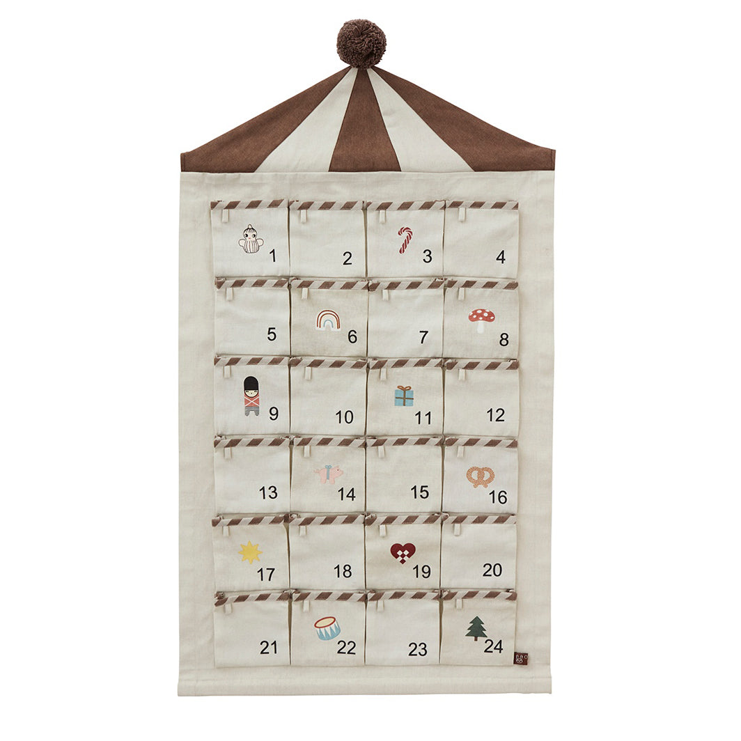 OYOY Cirkus Julekalender - Beige/ brown