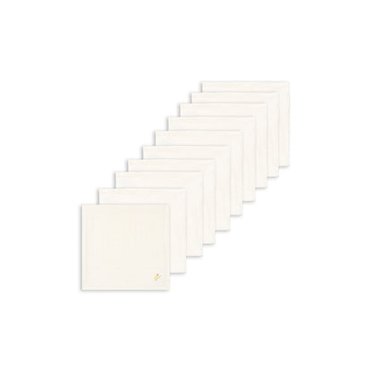 Fanga Fontana stofble, økologisk muslin, 10-pak - Antique white