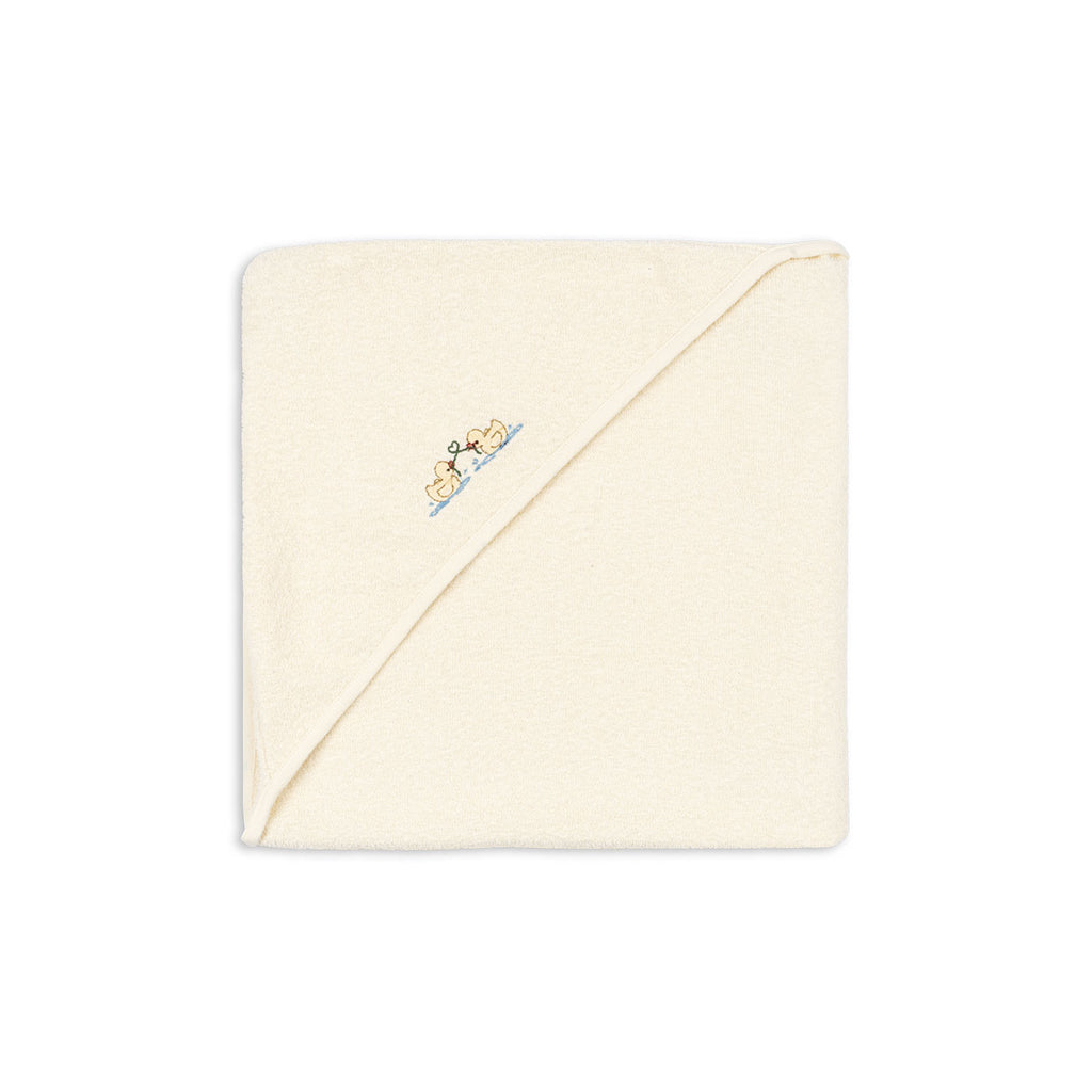 Fanga Fontana Figo babyhåndklæde m. hætte, GOTS - Antique white