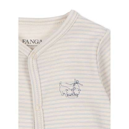 Fanga Fontana Fio bodystocking m. lange ærmer, Tea stripe gray dawn - str. 1 - 6 mdr.