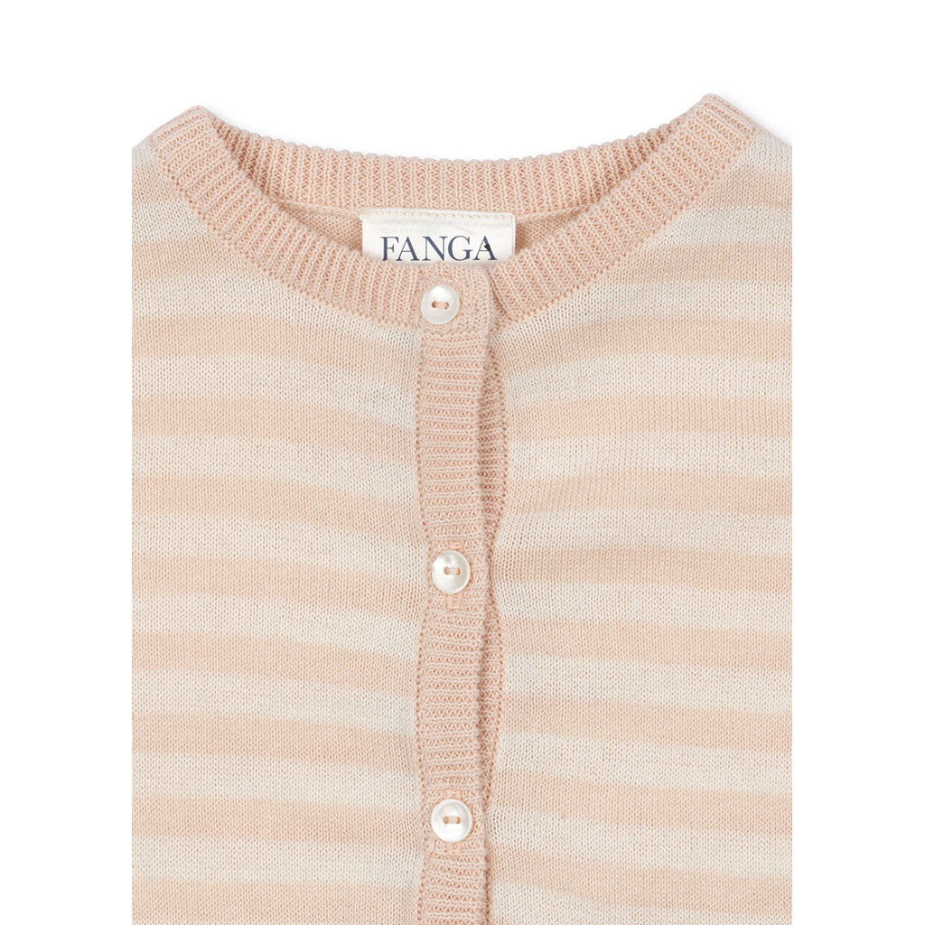 Fanga Fontana Venti baby cardigan, økologisk, Cameo rose  - str. 1 - 9 mdr.
