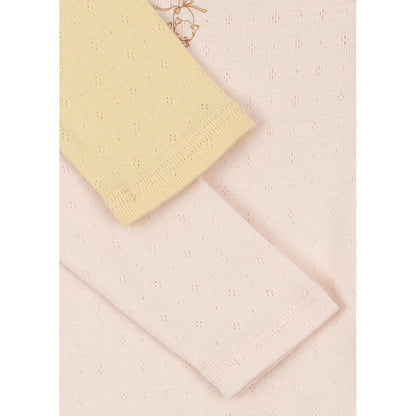 Fanga Fontana Perla bodystocking m. lange ærmer, 2-pak - Banana crepe/creole pink - str. 0-9 mdr.