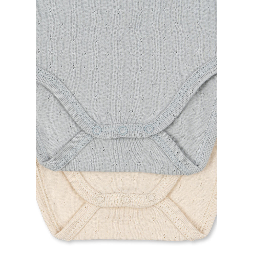 Fanga Fontana Perla bodystocking m. lange ærmer, 2-pak - Buttercream/Pearl blue - str. 0-9 mdr.