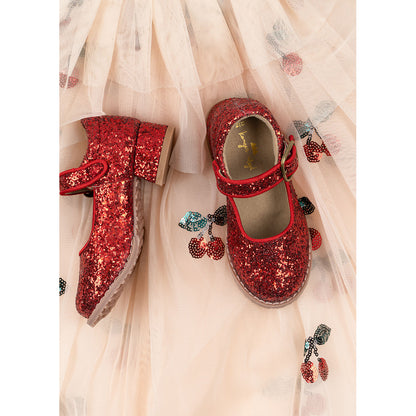 Konges Sløjd Glitter fairy costume, Ma grande cerise, kappet og sko - str. i sko 23-30