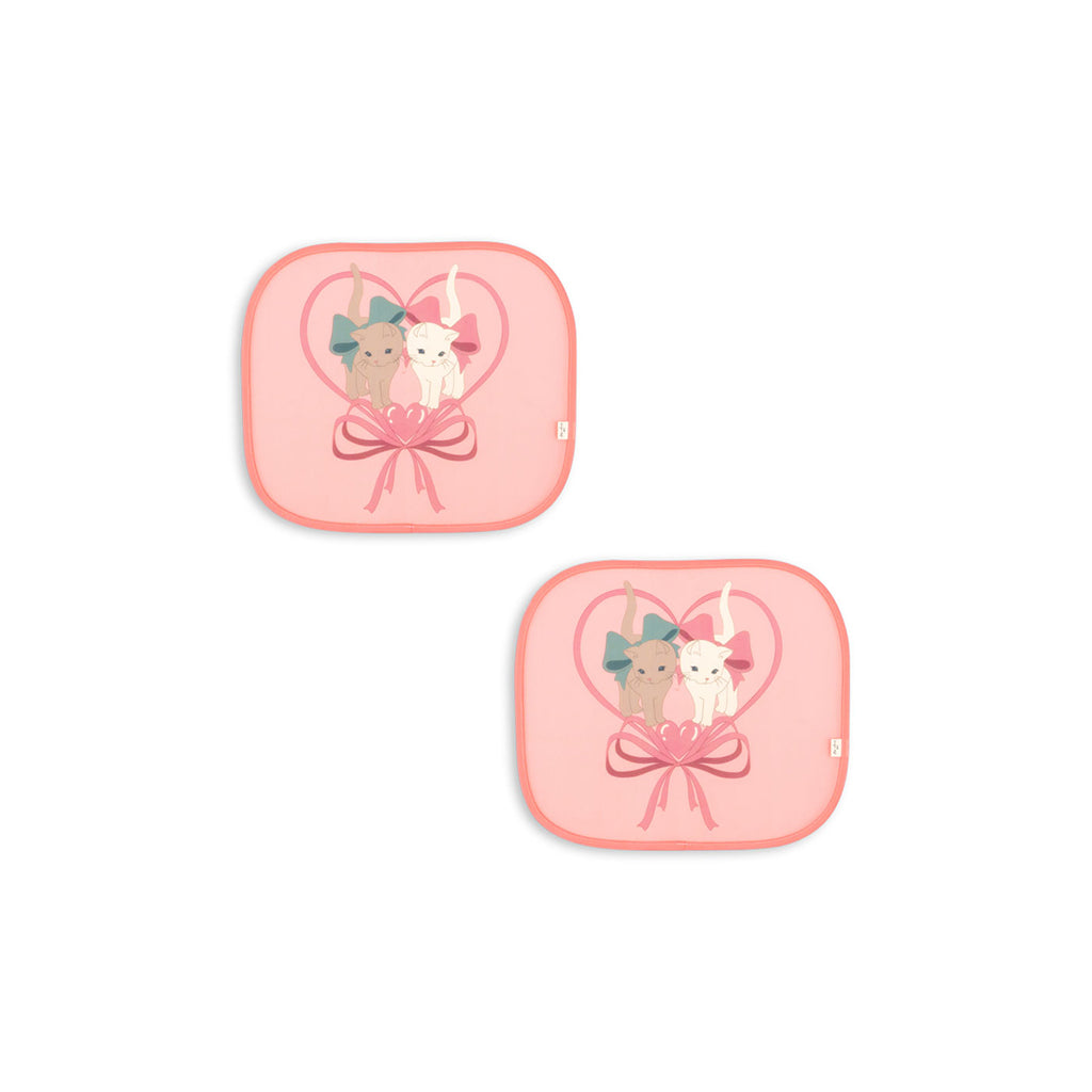 Konges Sløjd, Car sunshade, solskærm til bilruder, 2-pak - Kitty bow