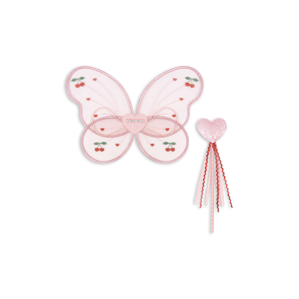 Konges Sløjd Fairy costume, Sommerfuglevinger og tryllestav - Mellow rose