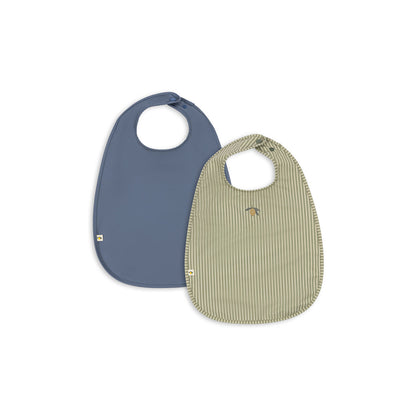 Konges Sløjd Konges Sløjd hagesmæk, 2-pak - Tea stripe/flint Stone